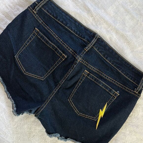 Harry Potter Denim Jean Shorts with Patches Dark Wash Plus Size 14 - Picture 6 of 12
